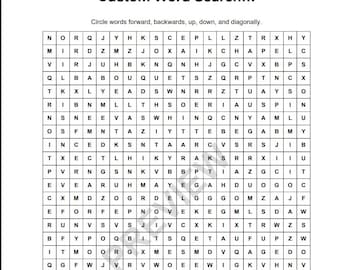 Custom Word Search Puzzle