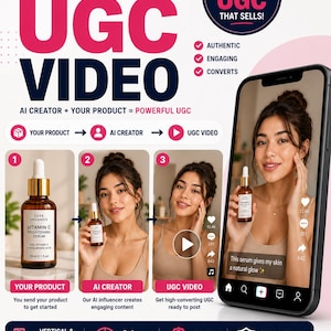 TikTokリール、製品プロモーションビデオ、ソーシャルメディア広告、ブランドマーケティング向けのAI UGCビデオコンテンツサービスが24時間以内に利用可能に