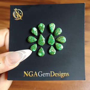 Natural Sonoran Gold Turquoise Cabochon Layout Set Loose Gemstone