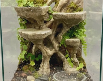 Teilweise 3D-Hintergrund: Steinplateau – Dekoration für Vivarien und Terrarien – D&D-Tabletop-Gelände
