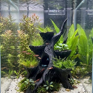 3D-gedruckter Mooswurzel-Pflanztopf für Aquarienpflanzen, Terrarien- und Vivariumdekoration, Baumstamm-Dekoration für Aquascaping, D&D-Tabletop-Gelände