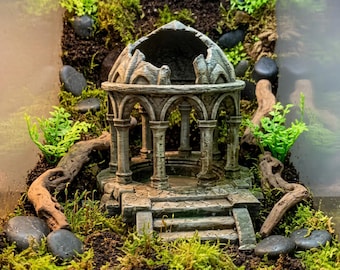 Pavillonruinenschale 3D-Dekoration – Dekoration für Vivarien und Terrarien – D&D-Tabletop-Gelände