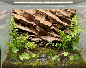 3D Printed Aquarium Background Sloping Cliffs Terrarium Decor Rock Wall Vivarium D&D Wargaming Terrain