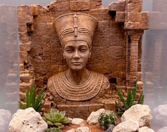 3D Background Nefertiti- Decoration for and Vivariums Terrariums - D&D Wargaming Terrain - Tabletop Gaming