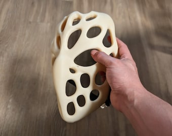 3D Printed Voronoi Mask | Organic Hollow Wearable Mask | Futuristic Costume Mask for Cosplay & Halloween | Avant Garde Art Piece Face Armor