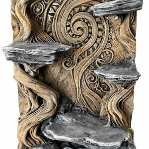 3D Maori-geïnspireerde terrariumachtergrond - Oude boomstam met klimplateaus - Decoratie voor tropische reptielen- en amfibieverblijven