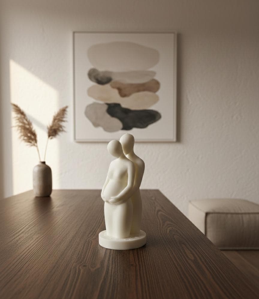 Sculpture corporelle en béton d'une femme enceinte | Art du torse | Figurine de femme | Cadeau future maman - France