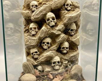 3D-Rückwand (Schädel) – Dekoration für Vivarien und Terrarien – Gelände für D&D-Tabletop-Spiele