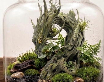 3D printed Driftroot Dragon - 3D Printed Ancient Pyramid Terrarium Decor - Decoration for and Vivariums Terrariums - D&D Wargaming Terrain