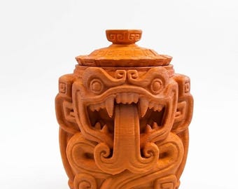 Fly-t+Trapping Vase –Decorative Insect Catcher, 3D -Printed Pest Control Modern Home Decor –Aztec Serpent Decor -Mayan Insect Gnat Catcher