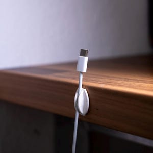 Arca Cable Organizer, 3D Printed Desk Wire Management, USB C Charging Cord Holder, Minimalist Office Decor, Adhesive Cable Clip, Tech Gift