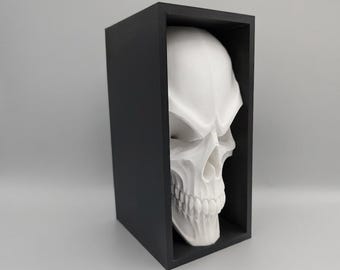Gothic Skull Book Nook Shelf Insert, 3D Printed Dark Academia Bookshelf Decor, Horror Bookend, Spooky Skeleton Statue, Halloween Gift