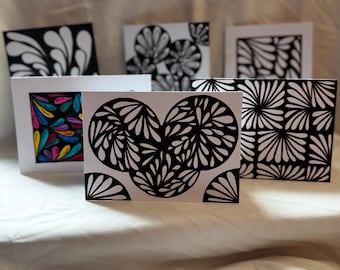 Hand drawn Note Cards, each different, and original artwork