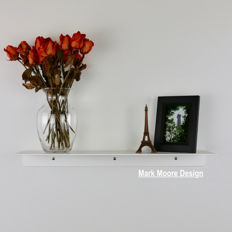 Metal Wall Shelf White Floating Modern Wall Shelves Etsy