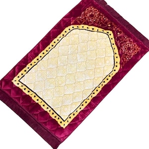 Padded Velvet Prayer Mat | Orthopedic Foam Janamaz, Islamic Gift