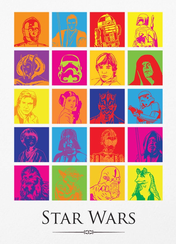 Verstenen meer en meer Moskee Star Wars Pop Art Poster Print Star Wars Collage Pop Art - Etsy