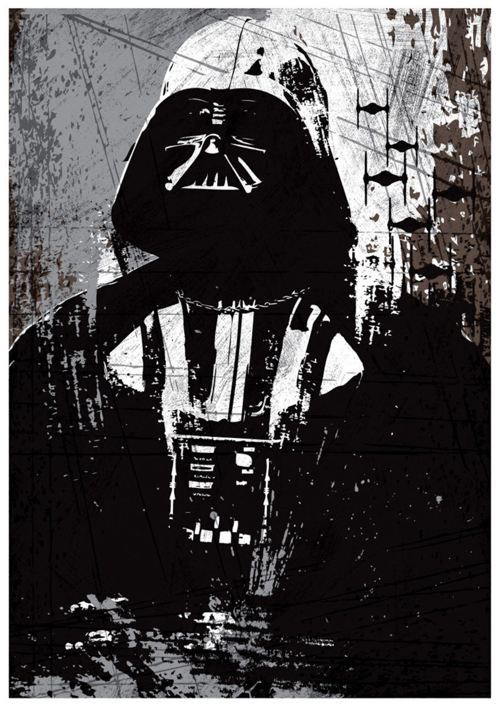 Star Wars All Black Darth Vader Vintage Poster Print - Etsy