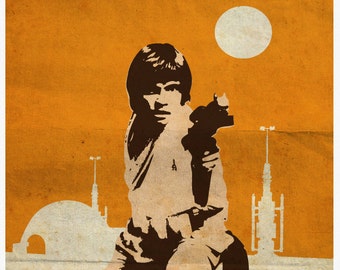 Star Wars Luke Skywalker Vintage Poster Print
