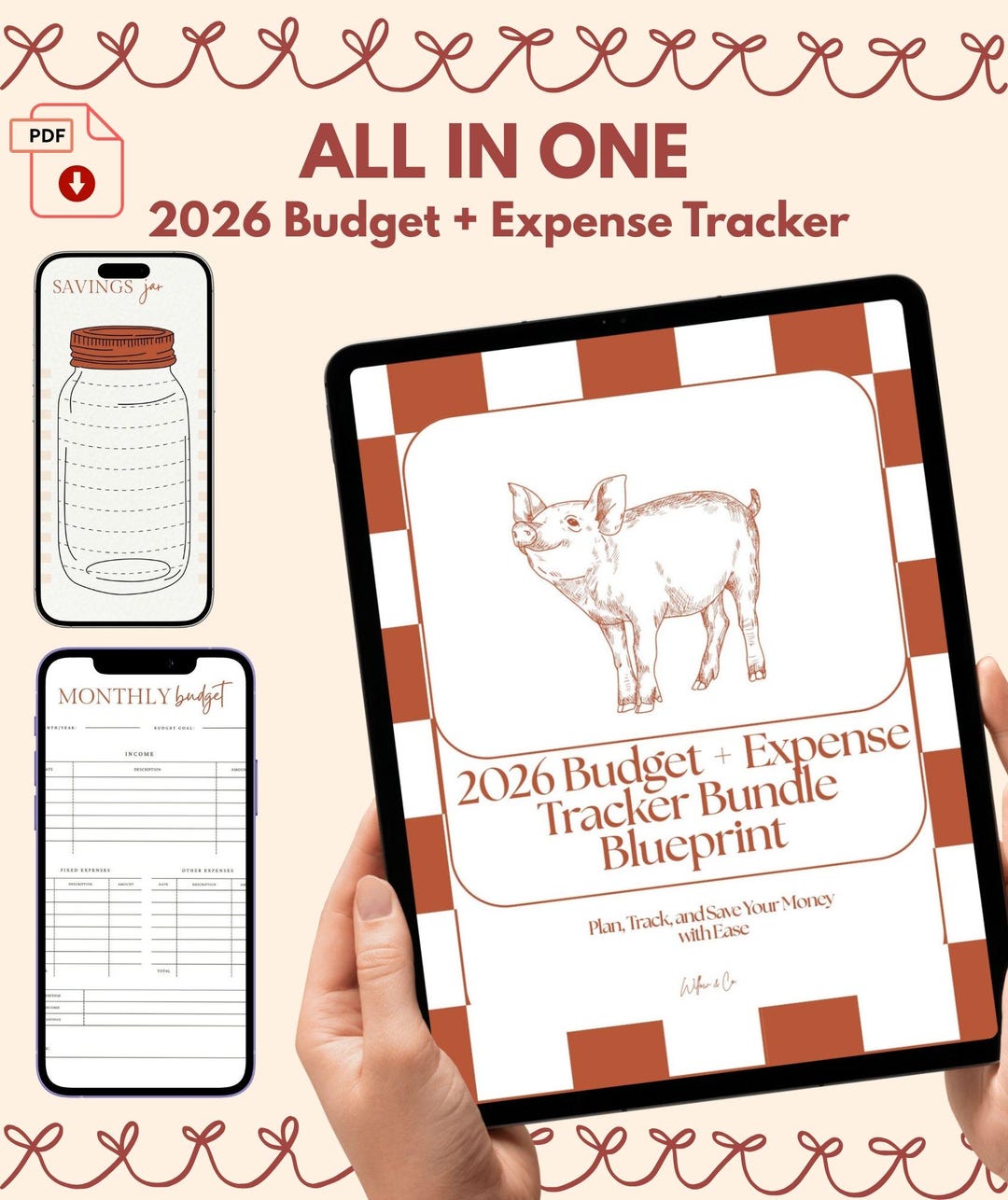 2026 Budget and Expense Tracker Bundle | Printable Monthly Budget ...