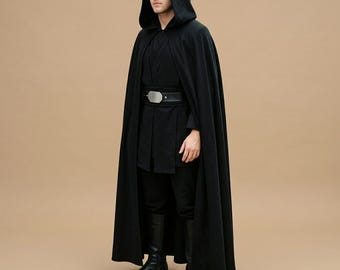 Dark Galactic Master Costume – Tunic, Hooded Cloak, Martial Arts Robe, Cosplay