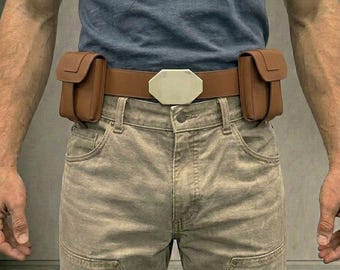Star Wars Boba Fett Leather Belt with Pouches: ROTJ Costume
