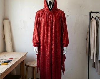 Sparkly Ghost face Costume – Mask Set & Shimmer Knit Scream Movie Robe