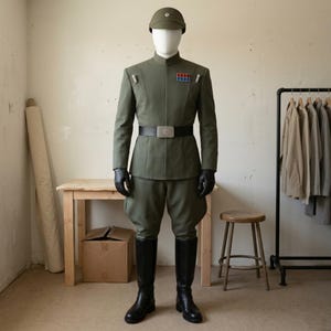 Mundur oficera imperialnego – galaktyczny kostium wojskowy z pasem ze skóry naturalnej