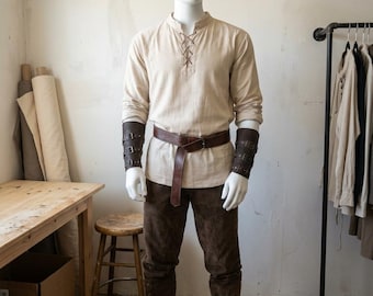 Medieval Viking Warrior Costume for Men | Fantasy Renaissance Tunic Outfit | Mandalorian-Inspired Cosplay Costume