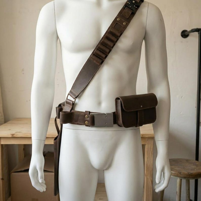 Handgefertigter Mandalorian Gürtel aus Leder - Star Wars Cosplay Kostüm Bild 1
