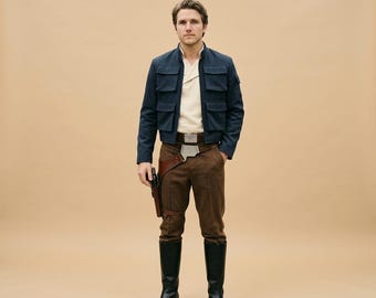 Han Solo Inspired Smuggler Cosplay – Galactic Rogue Costume Set with Tactical Holster