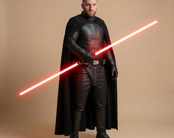 Darth Vader Knight Inspired Cosplay – The Mandalorian Style Dark Lord Suit, Full Suit with Cape & Tactical Flight Suit