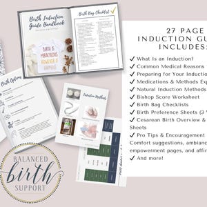 Birth Induction Guide Handbook | Evidence-Based Prep | Printable Birth Education | Doula Resource | Pregnancy & Labor Preparation