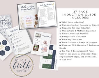 Birth Induction Guide Handbook | Evidence-Based Prep | Printable Birth Education | Doula Resource | Pregnancy & Labor Preparation
