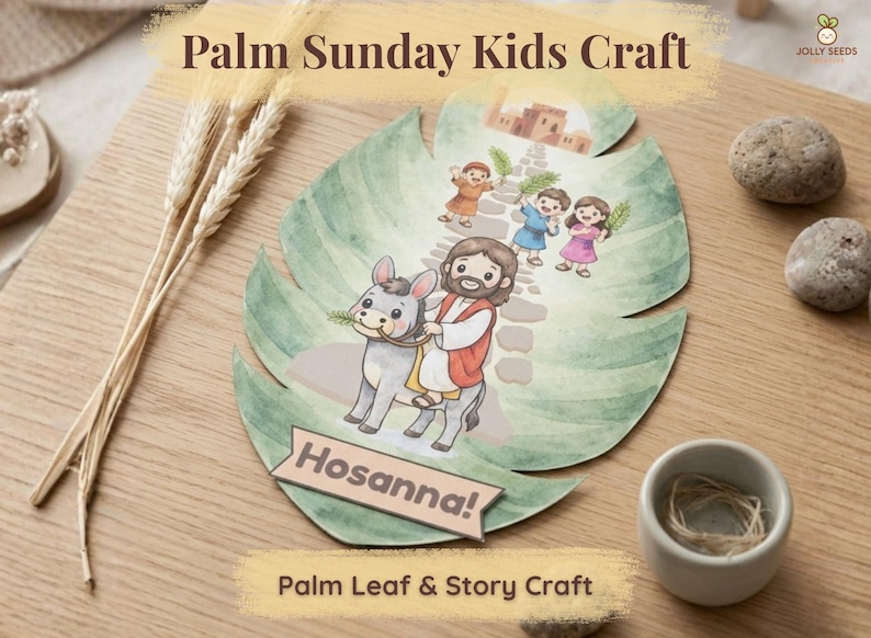 Palm Sunday Story Craft, Palm Leaf Craft, Jesus Entry Jerusalem Bible ...