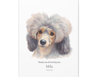 Custom Pet Memorial Watercolor Portrait from Photo, Personalized Dog or Cat Remembrance Canvas, In Loving Memory Pet Art