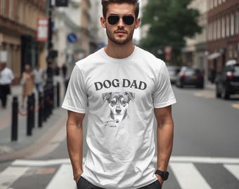 Custom Dog Dad Shirt From Photo, Personalized Pet Portrait T-Shirt, Dog Dad Gift, Custom Dog Shirt, Pet Lover Tee