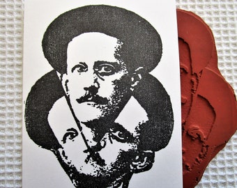 James Joyce Rubber Stamp UNMOUNTED Ulysses Writer Art UM RARE Stamp