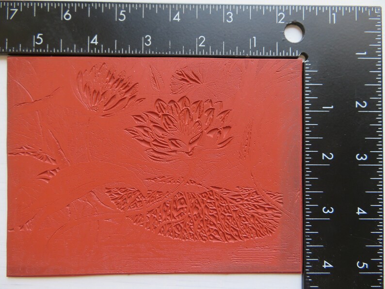 Lush Foliage Rubber Stamp UNMOUNTED Large Lily Flower Leaves Forest Jungle UM Used Vintage image 3