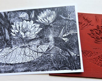 Lush Foliage Rubber Stamp UNMOUNTED Large Lily Flower Leaves Forest Jungle UM Used Vintage