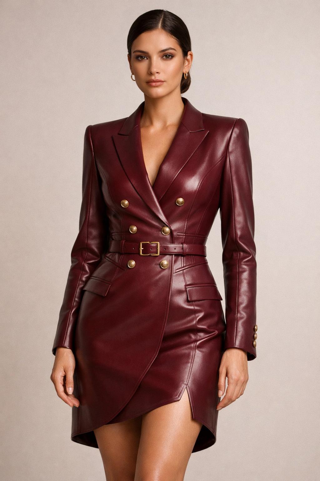 Handmade Sheepskin Blazer Dress