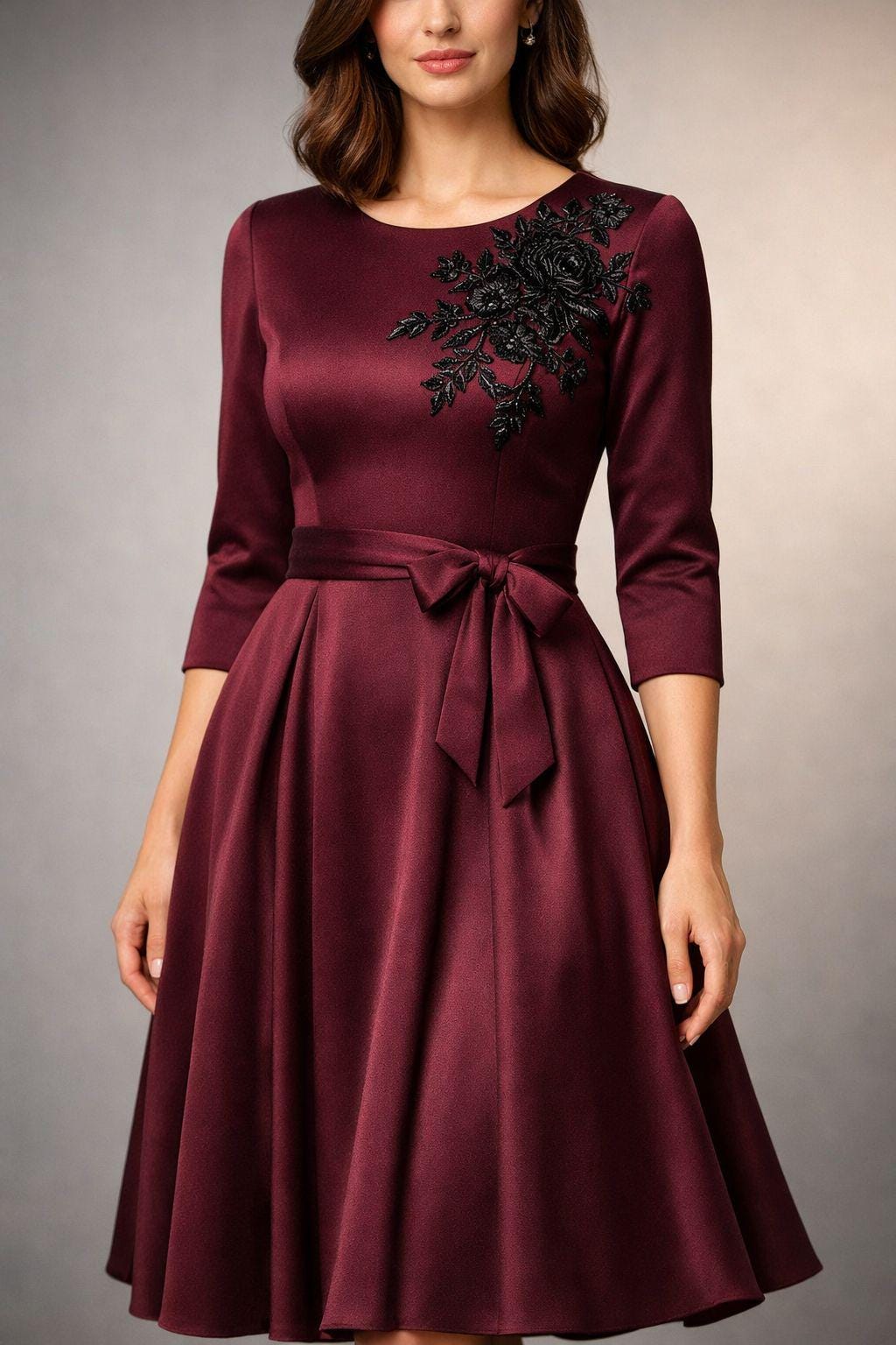 Burgundy Swing Dress - Etsy