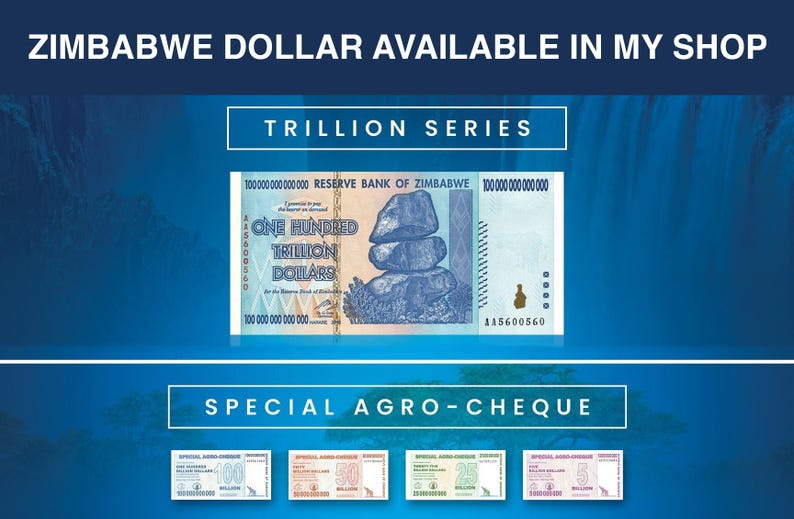 Lot of 20, ZIMBABWE 100 TRILLION Dollar Banknote – AA Series 2008 P-91 ...