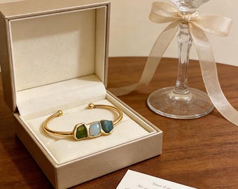 Personalisiertes Birthstone Armband Kupfer Armreif für Muttertag Anpassbarer Birthstone Schmuck Elegantes Geschenk für Mama