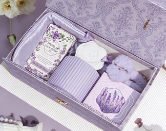 Geburtstagsgeschenk für sie, Muttertagsgeschenk, Selbstpflegegeschenk, Pamper Box, Geschenkbox für sie, Lavendelgeschenk, Brautjungfer Geschenk.