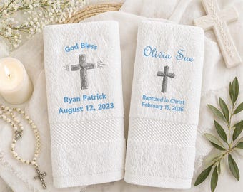 Personalisierte Baby-Tauftücher, individuell gesticktes Taufgeschenk, perfektes personalisiertes Geschenk für die Taufe und Babypartys