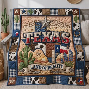 Deken van de staat Texas, decor western ranch, Lone Star-cadeau, cowboydeken, rustiek huisaccent