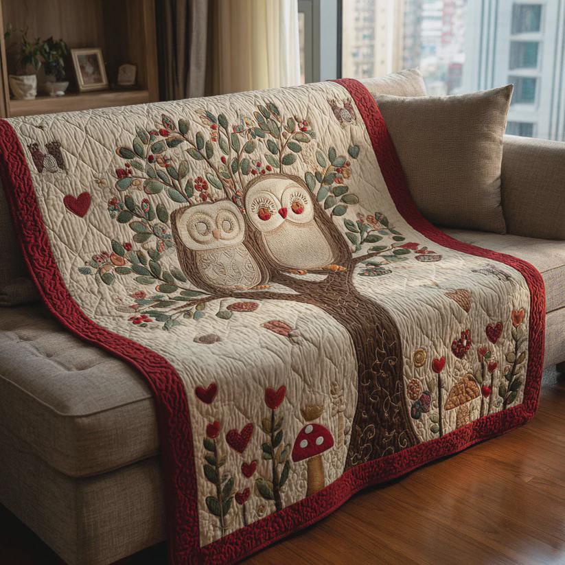 Owl Love Throw Blanket, Cute Couple Owl Decor, Woodland Gift, Cozy Nature Home Accent