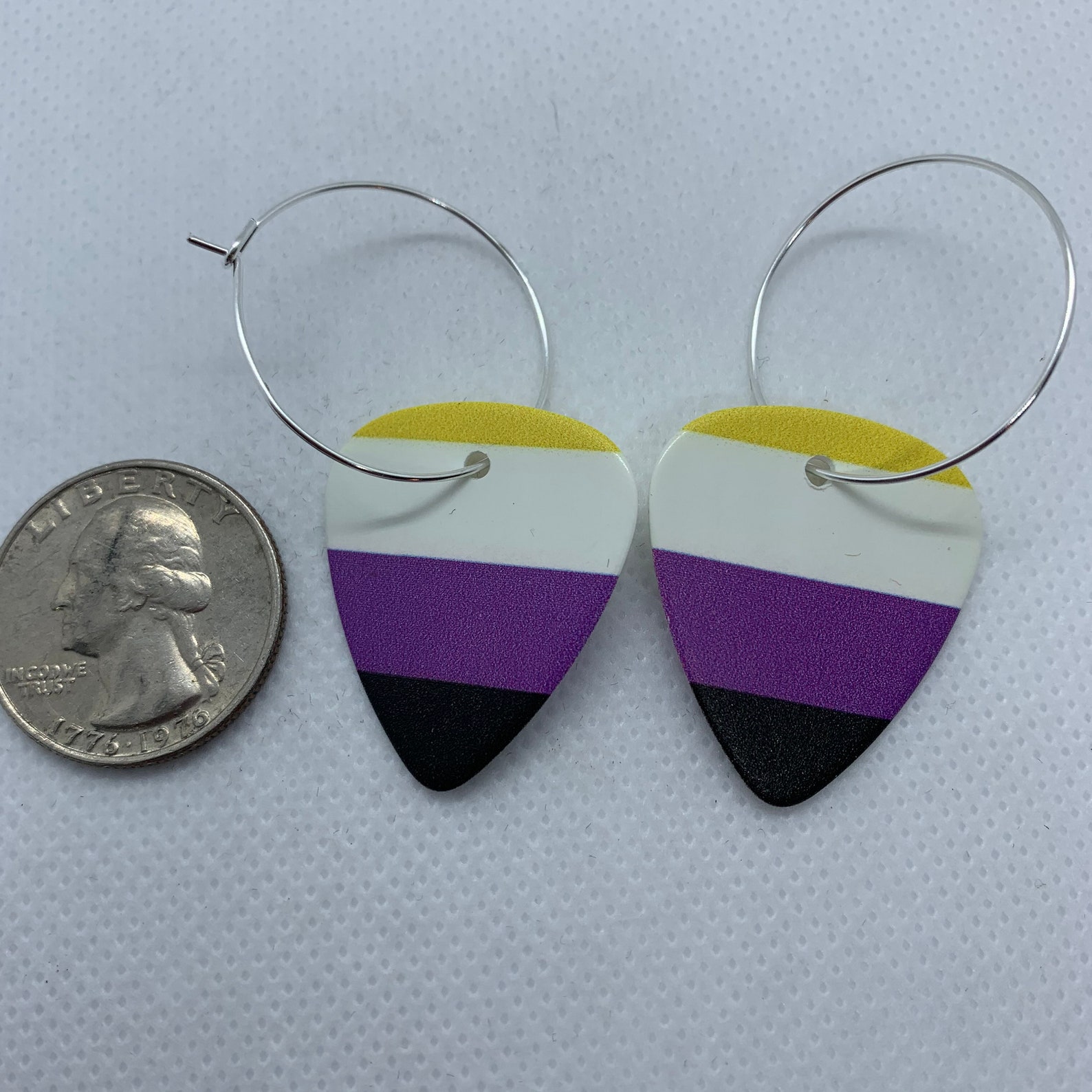 Non-Binary Pride Flag Guitar Pick Earrings birthday gifts ...
