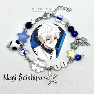 Pulsera de cuentas inspirada en el candado azul