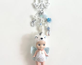 ハンドメイド ソニーエンジェル ブルーフェアリー チャーム キーチェーン